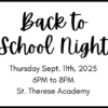 Back To School Night  9-11-2025
